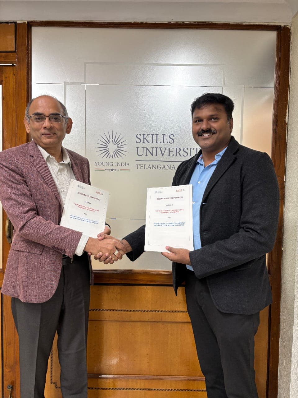 On 29 Oct 25, an MoU was entered in to between Young India Skills University and International Academy of Computer Graphics Multimedia College, Hyderabad on according affiliation for the conduct of four intensive skill-based courses in Anime and graphics. image 2
